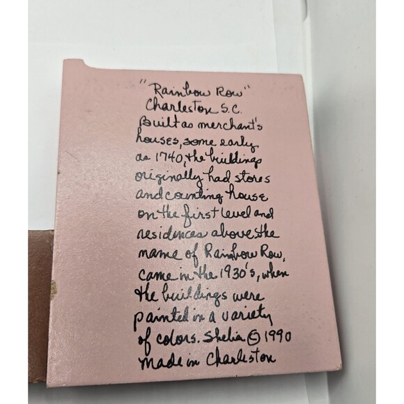 VTG 1990' & 92' Shelia’s Collectibles Rainbow Row Charleston SC 4 Pieces Signed - Picture 8 of 12